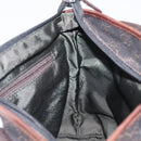GUCCI GG Canvas Hand Bag Dark Brown Silver 28893 Auth BA15708-19