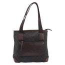 GUCCI GG Canvas Hand Bag Dark Brown Silver 28893 Auth BA15708-2