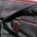 GUCCI GG Canvas Hand Bag Dark Brown Silver 28893 Auth BA15708-21