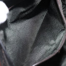 GUCCI GG Canvas Hand Bag Dark Brown Silver 28893 Auth BA15708-22