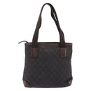 GUCCI GG Canvas Hand Bag Dark Brown Silver 28893 Auth BA15708-3