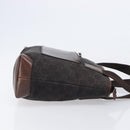 GUCCI GG Canvas Hand Bag Dark Brown Silver 28893 Auth BA15708-4