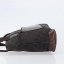 GUCCI GG Canvas Hand Bag Dark Brown Silver 28893 Auth BA15708-5