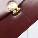 Christian Dior Chain Shoulder Bag Leather Bordeaux Gold Auth BA15709-15