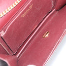 Christian Dior Chain Shoulder Bag Leather Bordeaux Gold Auth BA15709-19