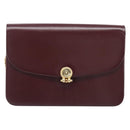 Christian Dior Chain Shoulder Bag Leather Bordeaux Gold Auth BA15709-2