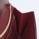 Christian Dior Chain Shoulder Bag Leather Bordeaux Gold Auth BA15709-20