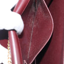 Christian Dior Chain Shoulder Bag Leather Bordeaux Gold Auth BA15709-22