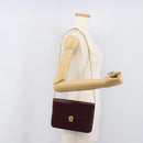 Christian Dior Chain Shoulder Bag Leather Bordeaux Gold Auth BA15709-24