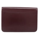 Christian Dior Chain Shoulder Bag Leather Bordeaux Gold Auth BA15709-3