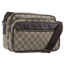 GUCCI GG Supreme Shoulder Bag PVC Beige Silver 114531 Auth BA15711-1