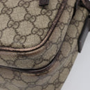 GUCCI GG Supreme Shoulder Bag PVC Beige Silver 114531 Auth BA15711-13