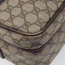 GUCCI GG Supreme Shoulder Bag PVC Beige Silver 114531 Auth BA15711-14