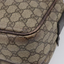 GUCCI GG Supreme Shoulder Bag PVC Beige Silver 114531 Auth BA15711-15