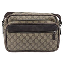 GUCCI GG Supreme Shoulder Bag PVC Beige Silver 114531 Auth BA15711-2