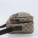 GUCCI GG Supreme Shoulder Bag PVC Beige Silver 114531 Auth BA15711-5
