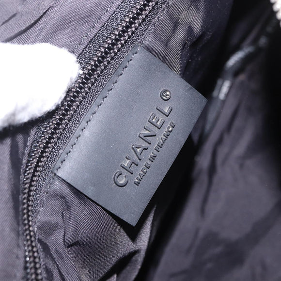 CHANEL Chanel Sports Shoulder Bag Canvas Beige Silver CC Auth BA15714