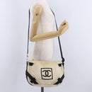 CHANEL Chanel Sports Shoulder Bag Canvas Beige Silver CC Auth BA15714-23