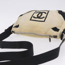 CHANEL Chanel Sports Shoulder Bag Canvas Beige Silver CC Auth BA15714-6