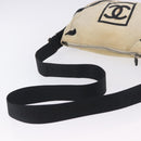 CHANEL Chanel Sports Shoulder Bag Canvas Beige Silver CC Auth BA15714-7