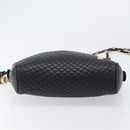 BALLY Chain Shoulder Bag Leather Black Gold Auth BA15717-11