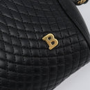 BALLY Chain Shoulder Bag Leather Black Gold Auth BA15717-17