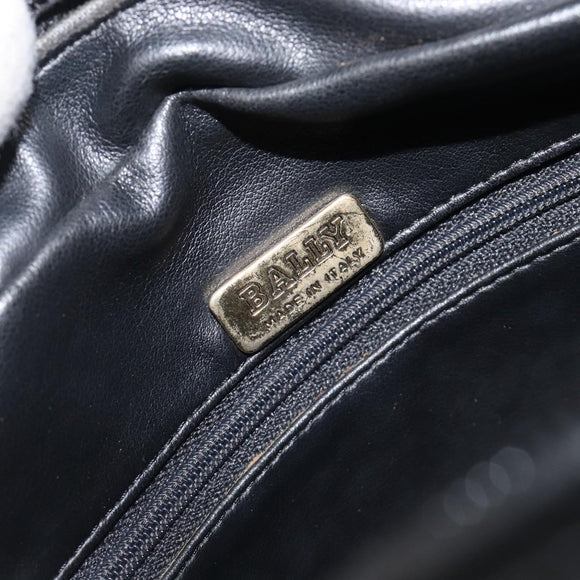 BALLY Chain Shoulder Bag Leather Black Gold Auth BA15717