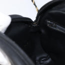BALLY Chain Shoulder Bag Leather Black Gold Auth BA15717-21