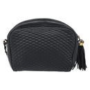 BALLY Chain Shoulder Bag Leather Black Gold Auth BA15717-3