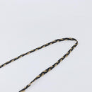 BALLY Chain Shoulder Bag Leather Black Gold Auth BA15717-8