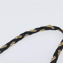 BALLY Chain Shoulder Bag Leather Black Gold Auth BA15717-9