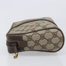 GUCCI GG Supreme Web Sherry Line Clutch Bag PVC Beige 75 01 012 Auth BA15718-5