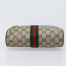 GUCCI GG Supreme Web Sherry Line Clutch Bag PVC Beige 75 01 012 Auth BA15718-7