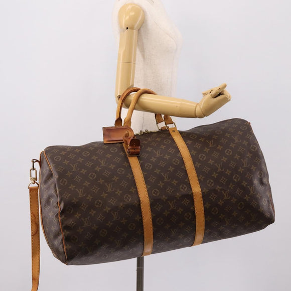 LOUIS VUITTON Monogram Keepall Bandouliere 60 Boston Bag M41412 LV Auth BA15722