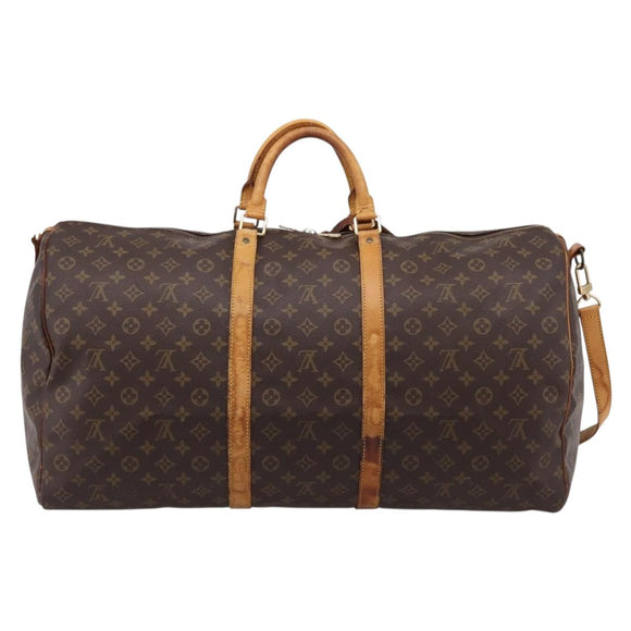 LOUIS VUITTON Monogram Keepall Bandouliere 60 Boston Bag M41412 LV Auth BA15722