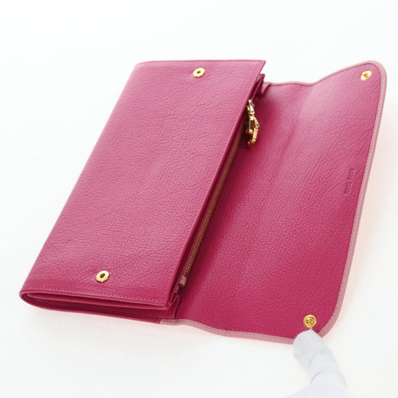 Miu Miu Wallet Leather Pink Auth BA15726V