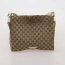 GUCCI GG Canvas Web Sherry Line Bag Leather Suede 4 Set Beige Black Auth BA15737-23