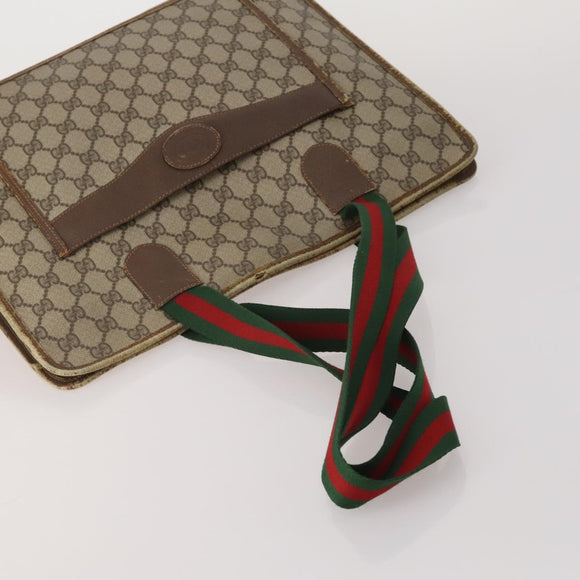 GUCCI GG Canvas Web Sherry Line Bag Leather Suede 4 Set Beige Black Auth BA15737
