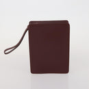 CARTIER Must Line Shoulder Bag Leather 2 Set Bordeaux Gold Auth BA15738-11