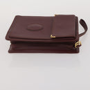 CARTIER Must Line Shoulder Bag Leather 2 Set Bordeaux Gold Auth BA15738-12