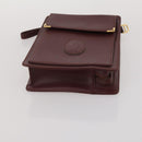 CARTIER Must Line Shoulder Bag Leather 2 Set Bordeaux Gold Auth BA15738-15