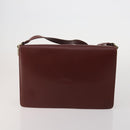 CARTIER Must Line Shoulder Bag Leather 2 Set Bordeaux Gold Auth BA15738-3