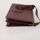 CARTIER Must Line Shoulder Bag Leather 2 Set Bordeaux Gold Auth BA15738-4