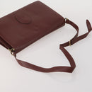 CARTIER Must Line Shoulder Bag Leather 2 Set Bordeaux Gold Auth BA15738-5