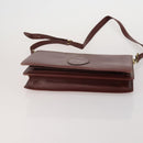 CARTIER Must Line Shoulder Bag Leather 2 Set Bordeaux Gold Auth BA15738-7