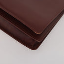CARTIER Must Line Shoulder Bag Leather 2 Set Bordeaux Gold Auth BA15738-8