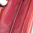 CARTIER Must Line Shoulder Bag Leather 2 Set Bordeaux Gold Auth BA15738-9
