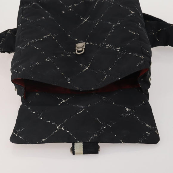 CHANEL New Travel Line Backpack Nylon Black CC Auth BA15739
