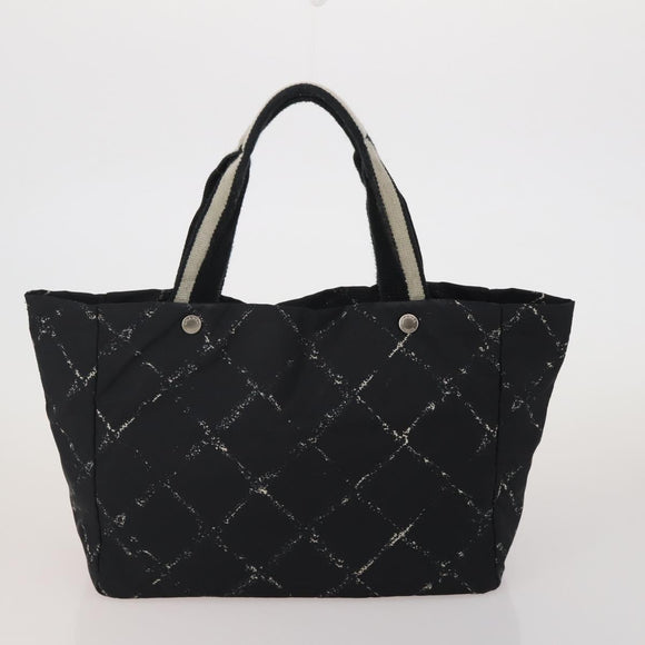 CHANEL New Travel Line Tote Bag Nylon 3 Set Black Beige CC Auth BA15740
