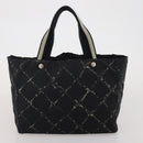 CHANEL New Travel Line Tote Bag Nylon 3 Set Black Beige CC Auth BA15740-17